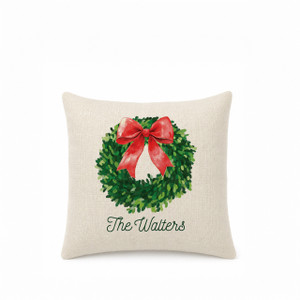 Boxwood Wreath Mini Pillow Cover - Natural