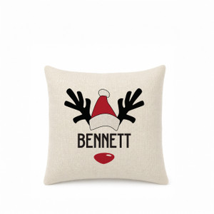 Santa Antlers Mini Pillow Cover - Natural