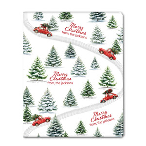 Bringing Home the Tree Personalized Gift Wrap
