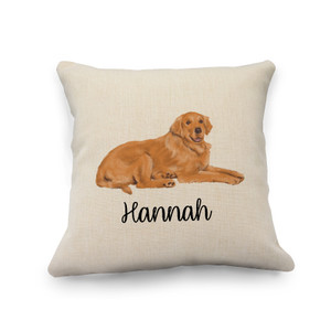 Golden Retriever Natural Pillow Cover