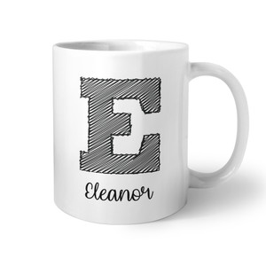 Letter Sketched Coffee Mug