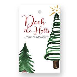 Sketched Tree Deck The Halls Gift Tag Set Sketched Tree Deck The Halls Gift Tag Set