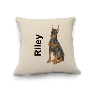 Doberman Natural Pillow Cover