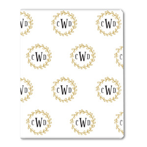 Gold Wreath Monogram Gift Wrap Gold Wreath Monogram Gift Wrap