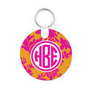 Orange Damask Key Chain Orange Damask Key Chain
