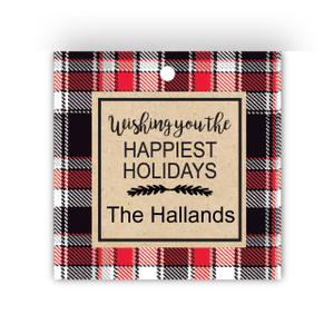 Plaid Square Gift Tag Set Plaid Square Gift Tag Set