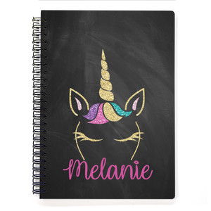 Unicorn Glitter Spiral Notebook