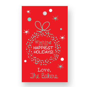 Dotted Ornament Red Gift Tags - Set of 41 Dotted Ornament Red Gift Tags - Set of 41