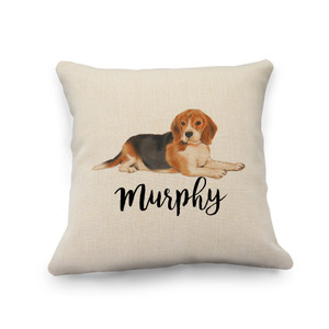 Beagle Natural Pillow Cover