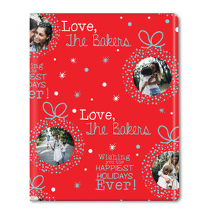 Dotted Frames Personalized Gift Wrap- Red