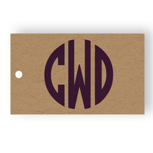 Circle Monogram Kraft Gift Tag Set Circle Monogram Kraft Gift Tag Set