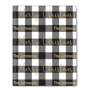 B&W Check Gold Personalized Gift Wrap B&W Check Gold Personalized Gift Wrap