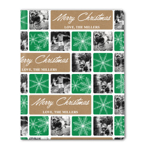 Snowflake Kelly Squares Personalized Gift Wrap