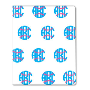 Softball Monogram Gift Wrap Softball Monogram Gift Wrap
