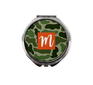 Green Textured Camo Compact Mirror