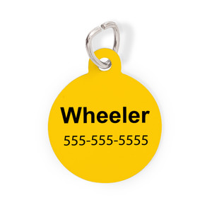 Gold Round Pet Tag-Solid Color