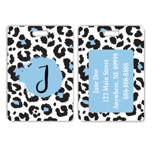 Blue Leopard Luggage Tag Blue Leopard Luggage Tag