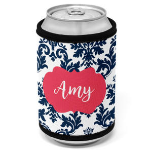 Damask Can Cooler - Emblem Damask Can Cooler - Emblem