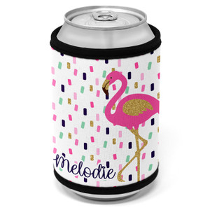 Flamingo Sprinkles Can Cooler