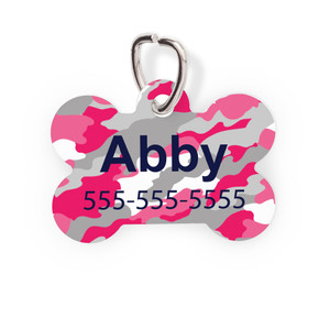 Pink Camo Bone Pet Tag-Pattern Pink Camo Bone Pet Tag-Pattern