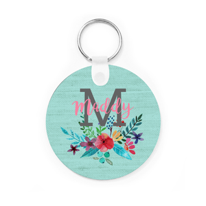 Initial Bouquet Key Chain Initial Bouquet Key Chain