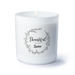 BW Rustic Wreath Candle - Personalized BW Rustic Wreath Candle - Personalized