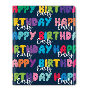 HB Bubble Letters on Navy Personalized Gift Wrap HB Bubble Letters on Navy Personalized Gift Wrap