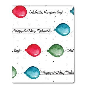 HBD Balloons Personalized Gift Wrap HBD Balloons Personalized Gift Wrap