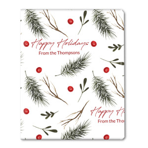 Watercolor Winter Foliage Personalized Gift Wrap Watercolor Winter Foliage Personalized Gift Wrap