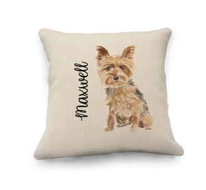 Yorkie Natural Pillow Cover