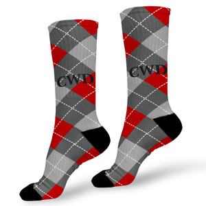 Gray Argyle Personalized Socks