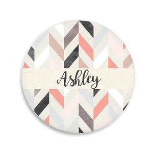 Coral Calico Herringbone Sandstone Coaster Coral Calico Herringbone Sandstone Coaster