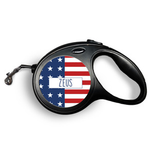 American Flag Retractable Pet Leash American Flag Retractable Pet Leash