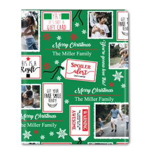 Humorous Tags-Green Personalized Gift Wrap