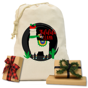 Falala Llama Natural Drawstring Gift Sack
