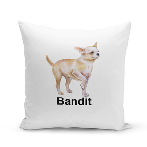Chihuahua White Pillow Cover - Personalized