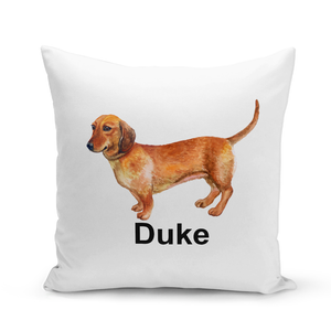 Dachshund White Pillow Cover - Personalized
