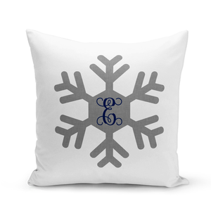 Snowflake White Pillow Cover - Personalized