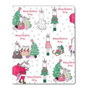 Unicorn's Christmas Personalized Gift Wrap Unicorn's Christmas Personalized Gift Wrap