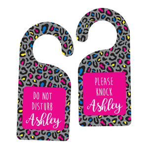 Neon Leopard Door hanger