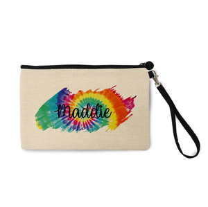 Tie-Dye Natural Zip Pouch