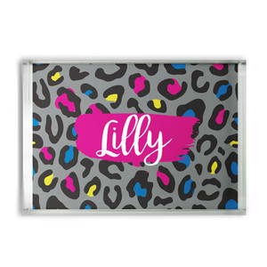 Neon Leopard Glass Block Neon Leopard Glass Block