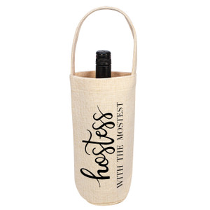 Hostess With the Mostest Linen Bottle Tote