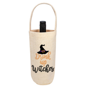 Drink Up Witches Linen Bottle Tote