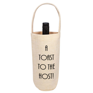 Toast The Host Linen Bottle Tote