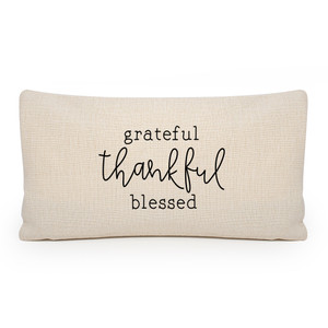 Grateful Thankful Lumbar Pillow Cover