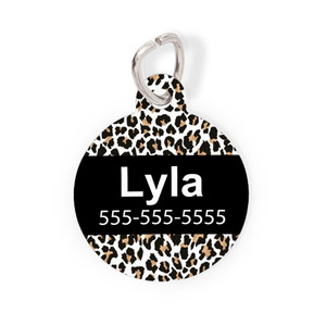Leopard Print Round Pet Tag-Pattern Leopard Print Round Pet Tag-Pattern