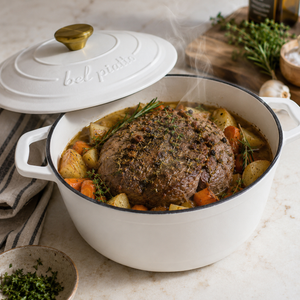 Matte White Enameled Cast Iron Dutch Oven - Bel Piatto