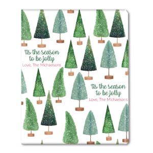 Bottle Brush Trees Personalized Gift Wrap-Greens Bottle Brush Trees Personalized Gift Wrap-Greens