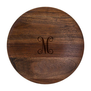 Acacia Wood Charger - Engraved Ltr Acacia Wood Charger - Engraved Ltr